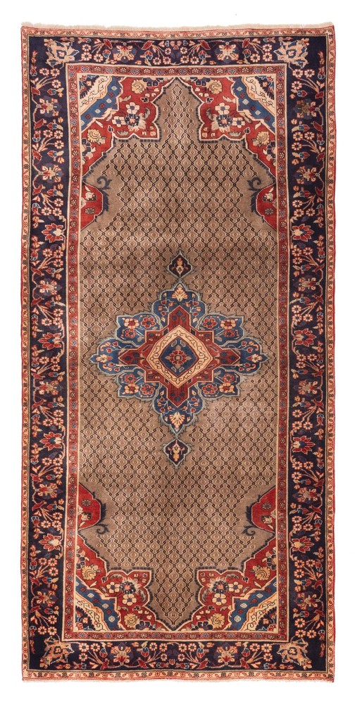 Vintage Traditional Hand-Knotted Area Rug 5'1" x 10'8" Oriental Wool Carpet