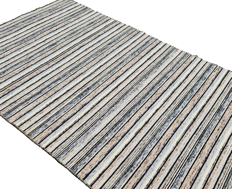 5'X7' HAND-KNOTTED-BOHEMIAN TRIBAL GEOMETRIC MUTED WOOL MODERN KILIM RUG gallery