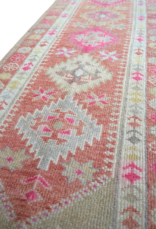 2x10 ft Runner Turkish Rug HandMade Distressed Narrow Hallway Rug actua 2.3x10.2 gallery