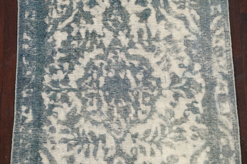 Semi Antique Distressed Floral Tebriz Area Rug Level Loop Pile Hand-Knotted 3x5 gallery