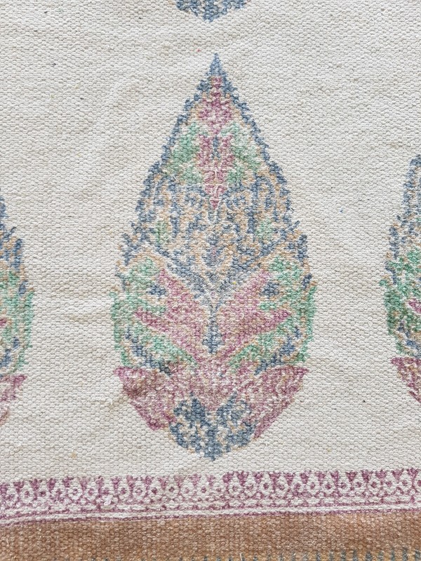 Vintage Handmade Turkish Botanical Wool Kilim Rug 236x152 cm gallery