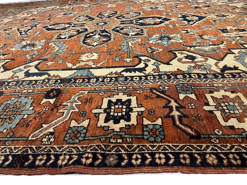 Rust Color Antique Hand-Knotted Wool Rug 10' X 13' gallery