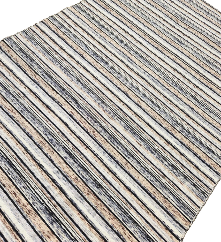 5'X7' HAND-KNOTTED-BOHEMIAN TRIBAL GEOMETRIC MUTED WOOL MODERN KILIM RUG
