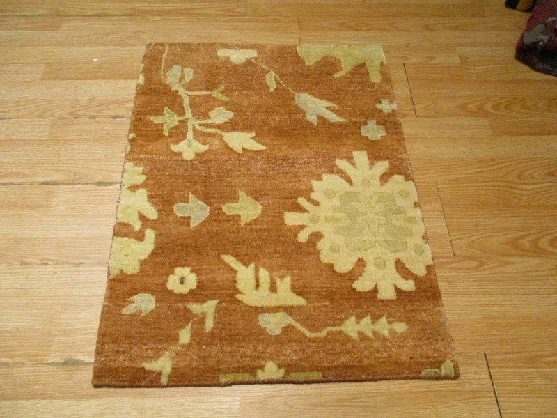 2x3 Modern Agra ABC Collection Handmade-knotted Wool Rug #3 gallery