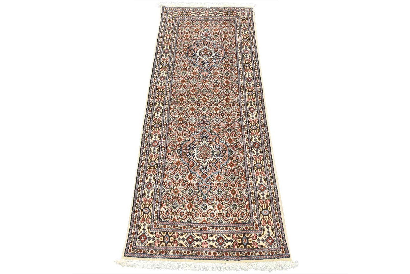Fine Mood Runner 2'7'' x 6'5'' Ivory Wool Traditional Hand-Knotted Oriental Rug gallery