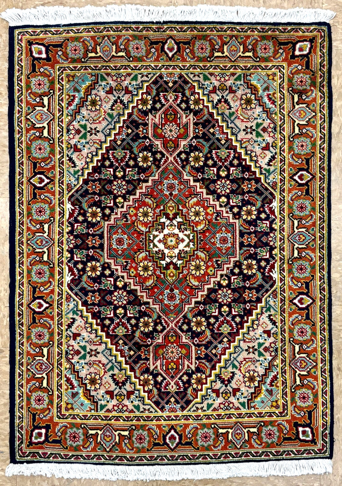 Hand Knotted Vintage Wool Rug 2x3 Navy Blue Tribal Oriental Accent Carpet