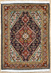 Vintage Hand Knotted Wool Area Rug 2×3 Navy Blue Tribal Oriental Boho Accent