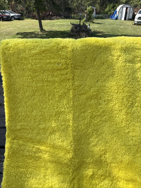 Vintage Jcpenney MCM Shag Rug 5 Feet By 9 Feet Neon Yellow New In Bag Beautiful gallery