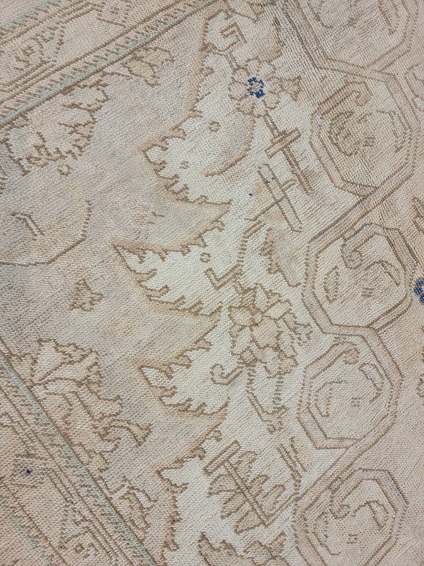 Antique Oriental Hand-Knotted Wool Area Rug Distressed Beige/Blue 9'5" x 12'5" gallery