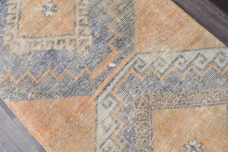 Vintage Turkish Runner Rug 3x10ft Wool Anatolian Handmade Hallway Oushak ORANGE gallery
