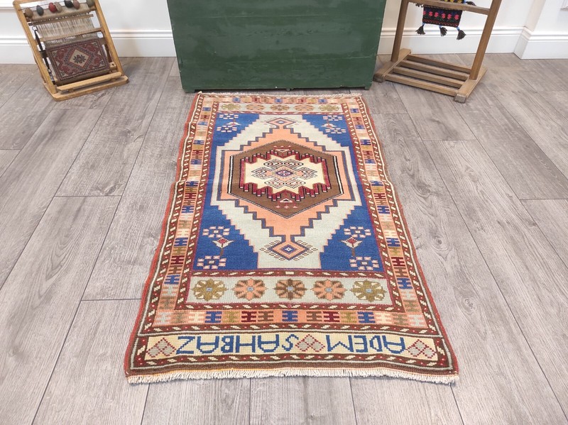 Natural Wool Area Carpet, 2.2 x 3.9 ft, Bath Rug, Rug For Entry, Handmade Rug gallery