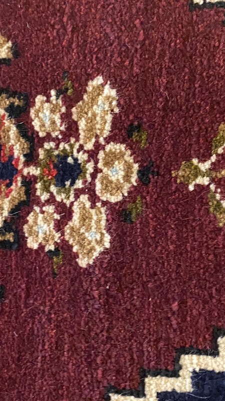 Lovely Vintage 1950-1960's Wool Pile, Natural Dye Rug Turkey 3’4”x1’8” gallery