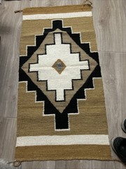 20”x39” Handmade Vintage 80s Wall Hanging Rug Native Wool