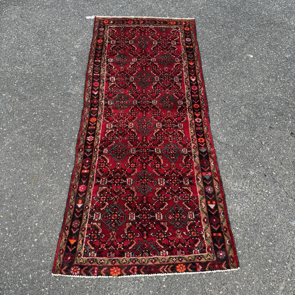Vintage Hand-Knotted Persian Tribal Runner Rug Approx. 4’ x 9’