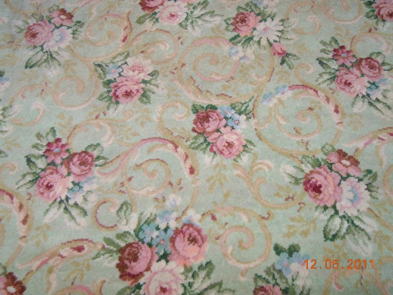 OMG RARE BIGELOW FLAPPER ERA RUG~FRENCH CHIC ROSE BOUQUETS, RIBBONS & SCROLLS!!! gallery