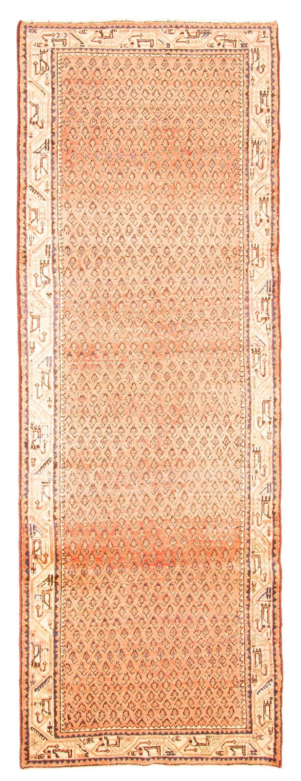 3'6" x 10'1" Vintage Hand-knotted Runner Rug Traditional Oriental Wool Carpet gallery