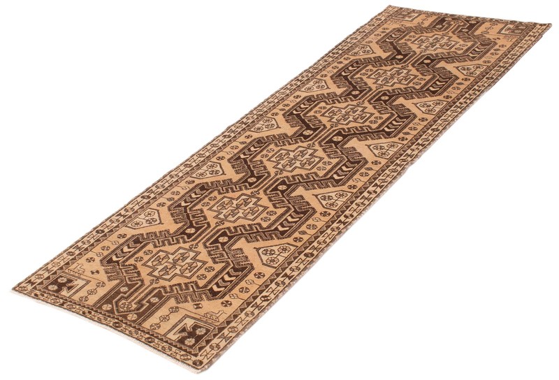 Vintage Hand-knotted Runner Rug 3'5" x 9'8" Traditional Oriental Wool Carpet gallery