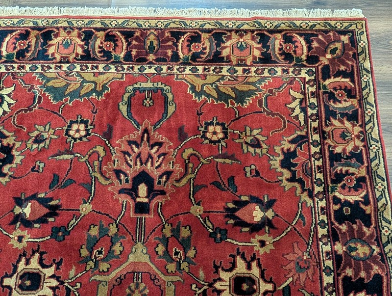 Indo Per'sian Sarouk Rug 6x9, Mahal Carpet, Wool, Allover Pattern, Red gallery