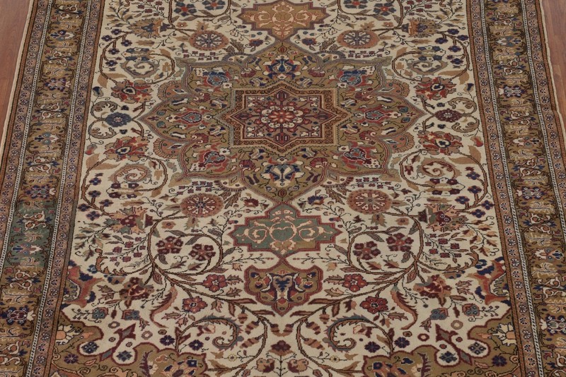Vintage Anatolian Oriental Area Rug 7x10 Hand-knotted Wool Floral Motifs Turkish gallery