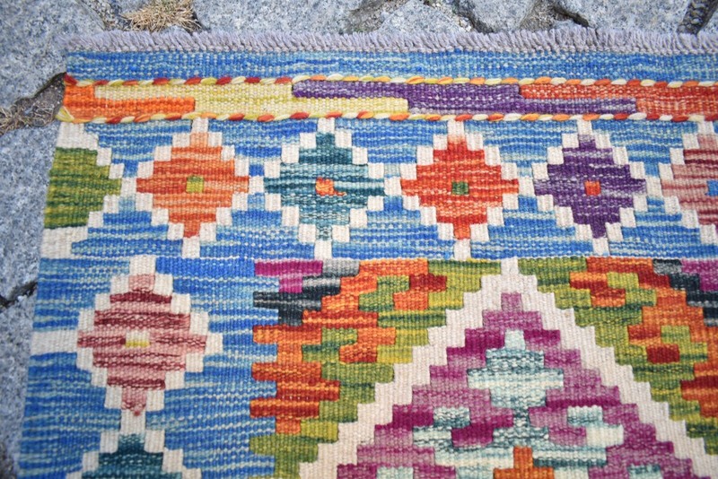Afghan Kilim Rug 23'' x 33'' Colorful Rug Home Decor Rug Flat Woven Small Rug gallery