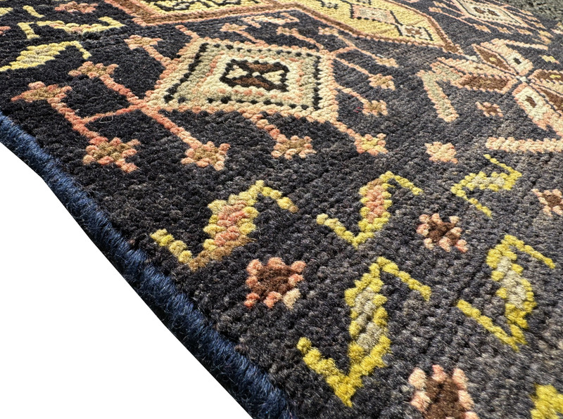 VINTAGE KAZAK RUG HAND MADE CAUCASIAN WOOL HALLWAY RUNNER CARPET 9'3" X 2' gallery