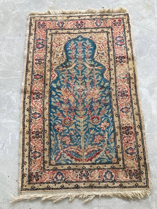 Vintage Traditional Hand-knotted Turkish Oriental Wool Rug Carpet 101x63 cm gallery