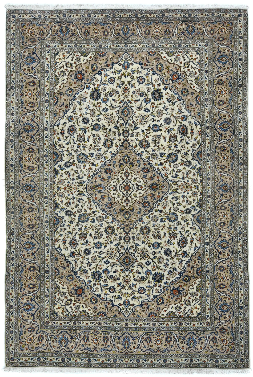 8x12 ft Vintage Cream Wool Oriental Rug Floral Design Decor Carpet gallery