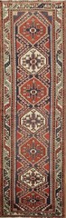 Cultural Elegance: 10 ft Runner Rug 3×10 Wool Hand-made Geometric Hallway Carpet