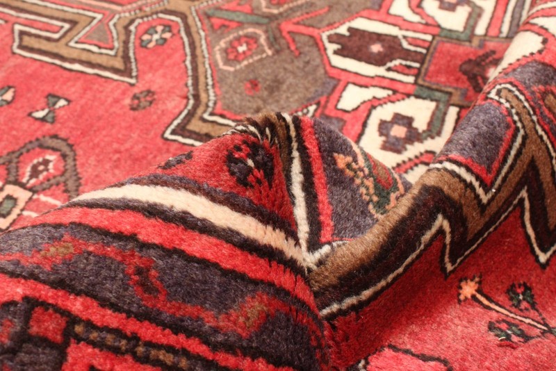 Vintage Red Traditional 4'3" x 6'11" Hand-Knotted Oriental Wool Area Rug gallery