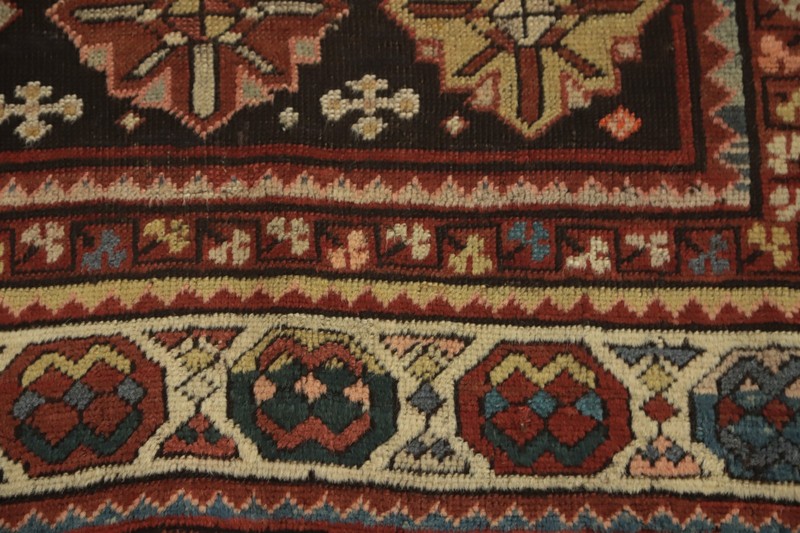 Pre-1900 Hand-made Antique Vegetable Dye Kazak Oriental Rug Nomad Carpet 4x8 gallery