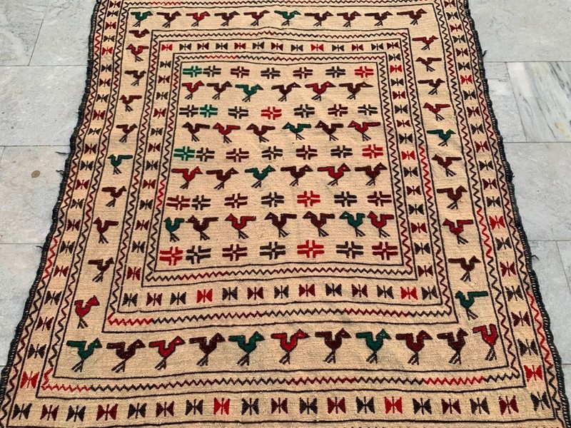 Vintage Afghan Hand-Woven: Mashwani Wool Area Rug, Traditional Carpet (4x6 ft.) gallery