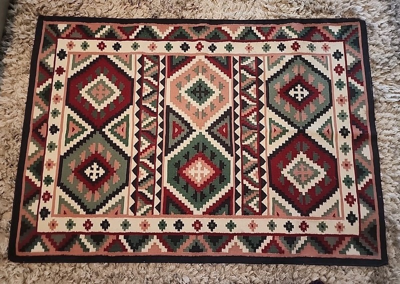 Turkish Rug, Vintage Rug, Large Kilim,Wool Rug, Handwoven Rug 51x72 gallery