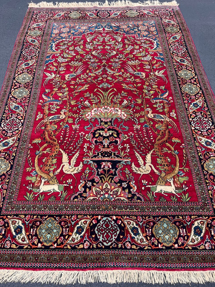 5X7FT EXCEPTIONAL SUPER FINE RUG Ca 1920- 70 RAJ