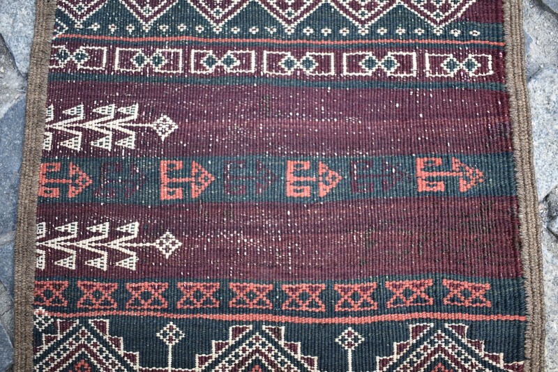 Vintage Tribal Kilim Yastik 1'4'' x 3'1'' ft Natural Color Kilim Yastik Area Rug gallery