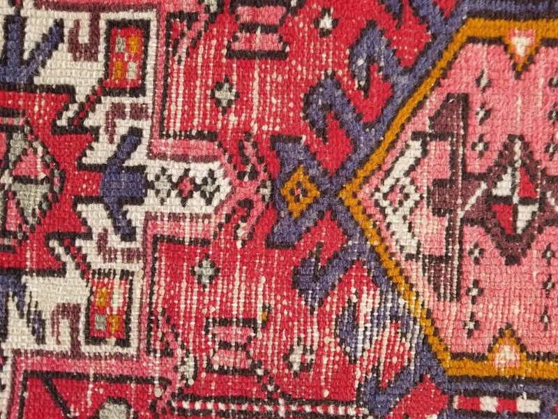 Vintage Traditional Handmade Hamadan Style Wool Multicolor Runner 234 x 69 cm gallery