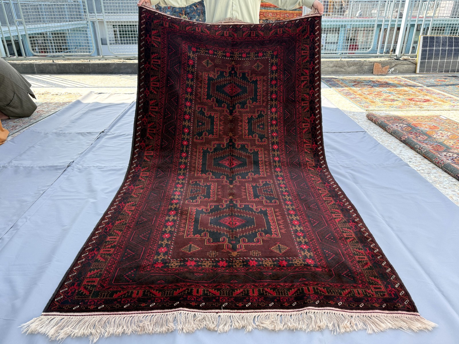 Brown Hand Knotted Afghan Baluchi Rug 4x8 ft Antique Persian Style Tribal Carpet gallery