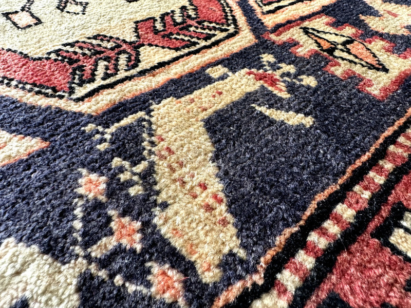 VINTAGE KAZAK RUNNER, HAND MADE HALLWAY WOOL CAUCASIAN RUG CARPET 7'1" X 2'5" gallery