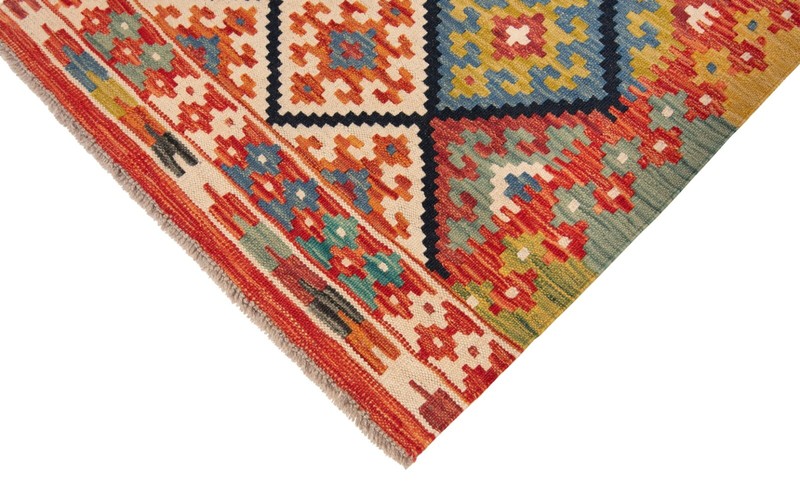 Kelim Afghan 256x75 cm Handwoven Oriental Carpet Rug Runner Kilim gallery