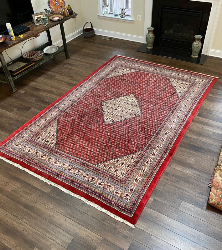 Vintage Handmade Fine Turkish Rug, Tribal Paisley Design, Light Distress, 7x11 gallery