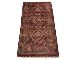 Afghan Baluchi Traditional Rug 3’9 x 6’5 ft – Vintage Hand Knotted Wool Carpet