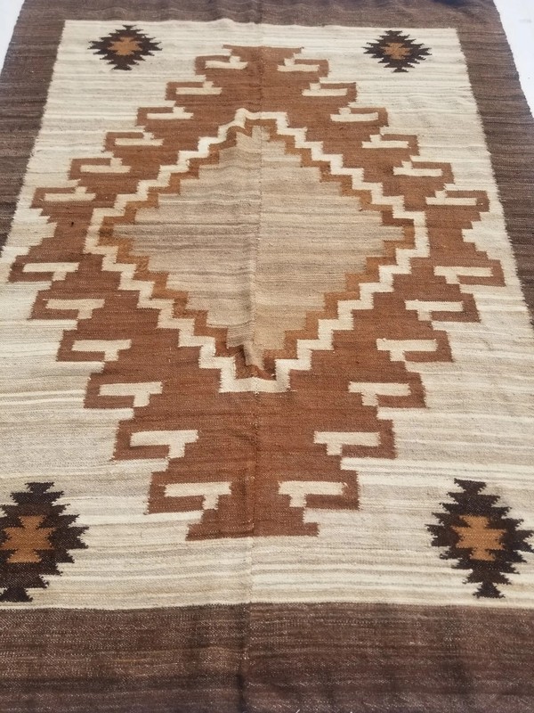 Vintage Traditional Handmade Turkish Wool Multicolor Kilim Rug 5.7x4.3ft gallery