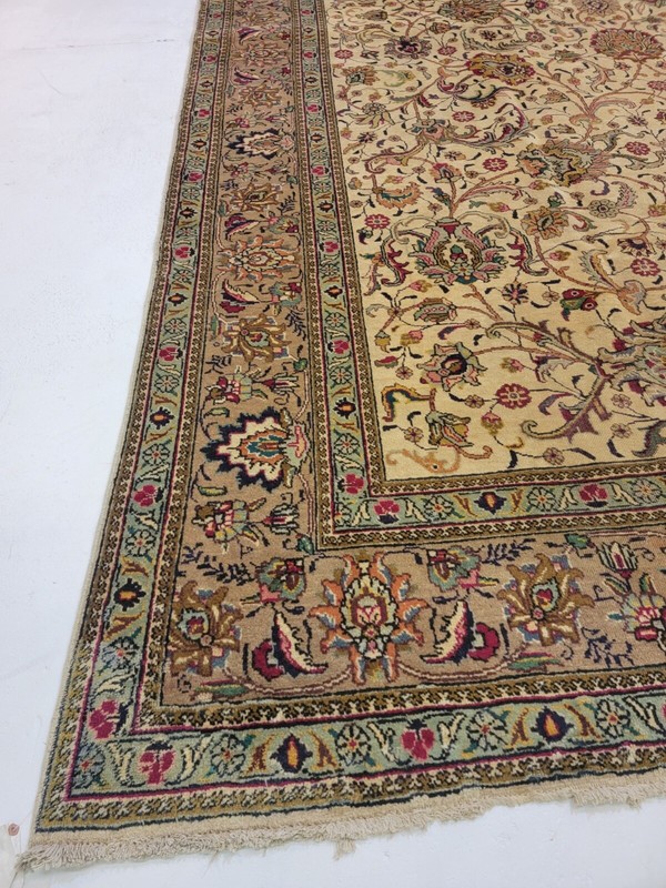 Antique Oriental Hand-Knotted Wool Area Rug Ivory/Red/Blue 9'10" x 15'7" gallery