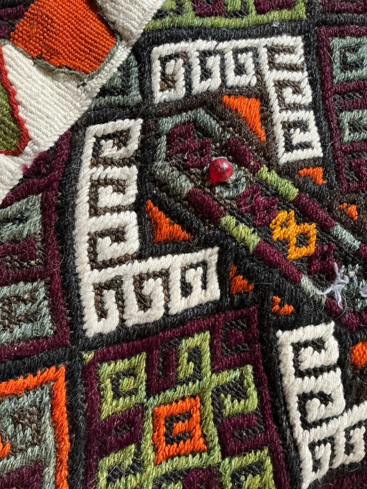 Vintage Handmade Turkish Kilim Cicim Wool Saddle Bag