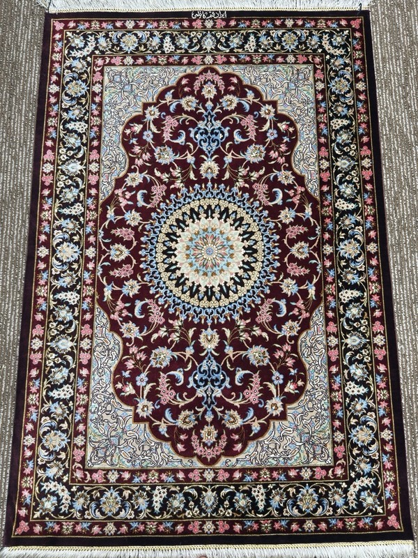 3x4 Ft 100% Mulberry Silk Handmade Rug 24x24 (576 KPSI) Signed Fine Art Carpet gallery