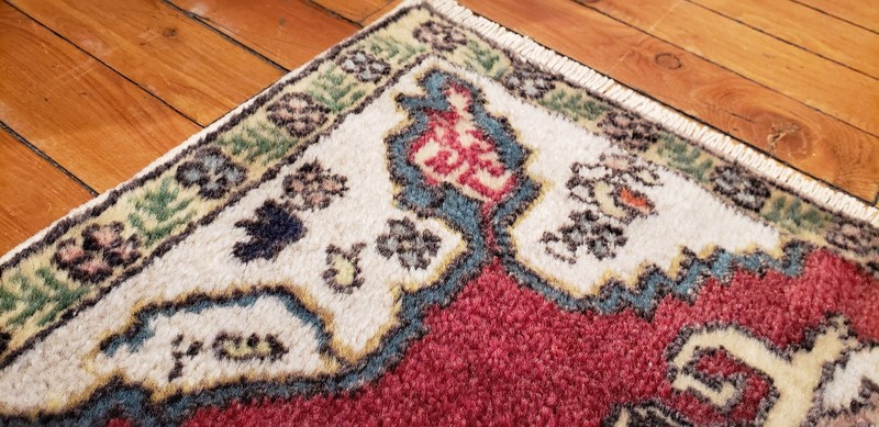 Beautiful Vintage 1940-1950's Wool Pile, Henna Dye,Tribal Rug 1’8”x 3’2” gallery