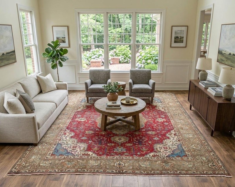 Semi-Antique Distressed Oriental Rug 10x13 Ft Floral Classic Home Decor Carpet gallery