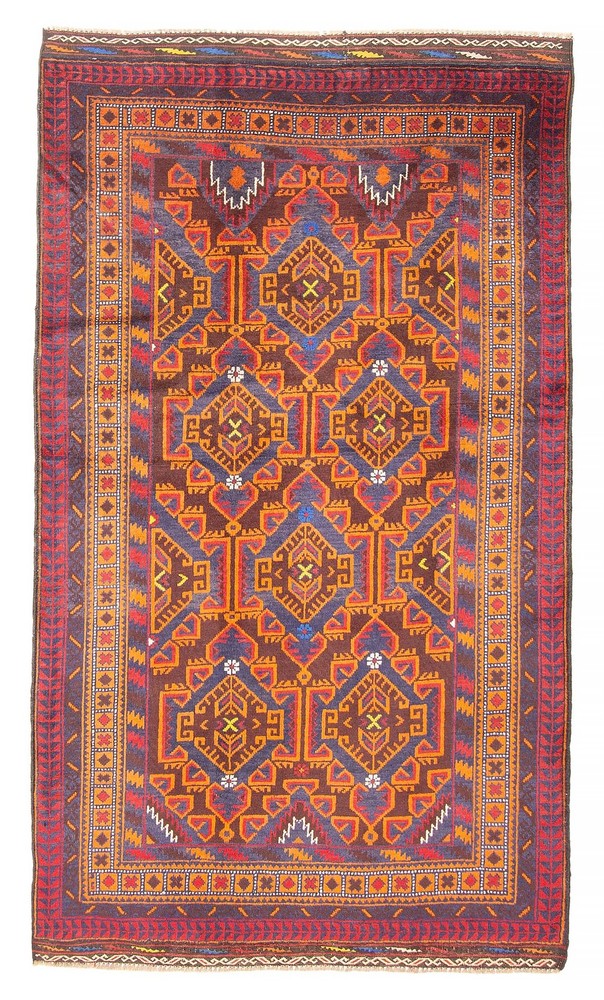 Vintage 3'10" x 6'9" Traditional Hand Knotted Vegetable Dye Wool Area Rug