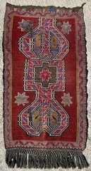 Rustic Tribal Handmade Wool Kilim Rug from Turkey – 123 cm x 68 cm