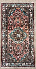 Vintage Hamedan 3×6 Hand Knotted Wool Oriental Tribal Muted Rose Area Rug Boho