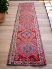 Turkish Runner Rug, HandMade Rug, Tribal Wool Rug, Ethnic Runner Rug 3 x 11 ft